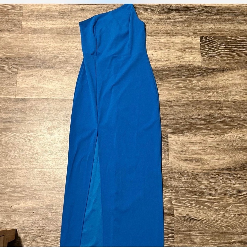 Lulu's Electric Blue One-Shoulder Evening Gown